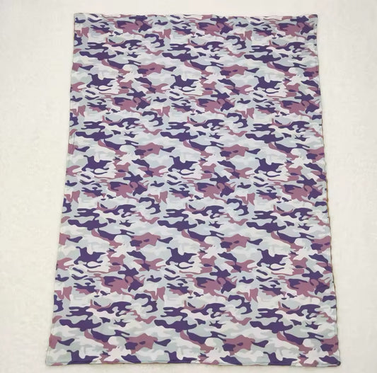 Purple Camo Minky-Back Blanket 29x43”