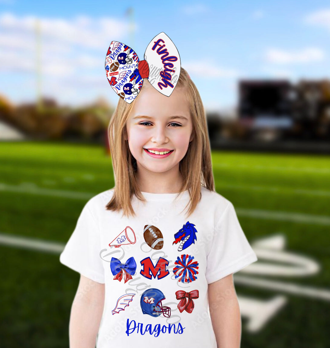 Dragons Coquette Shirt & Bow Set Sayre Design Co.