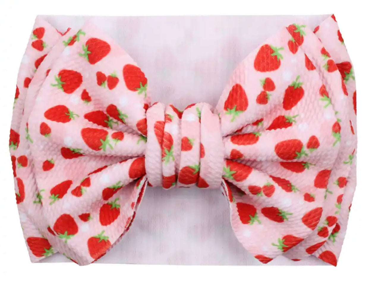 Pink Strawberry 7” Bow Head-wrap Sayre Design Co.