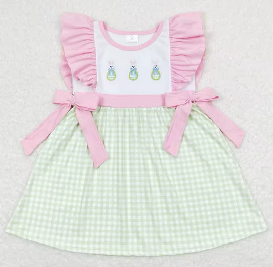 Pastel Green Gingham Bunny Egg Dress