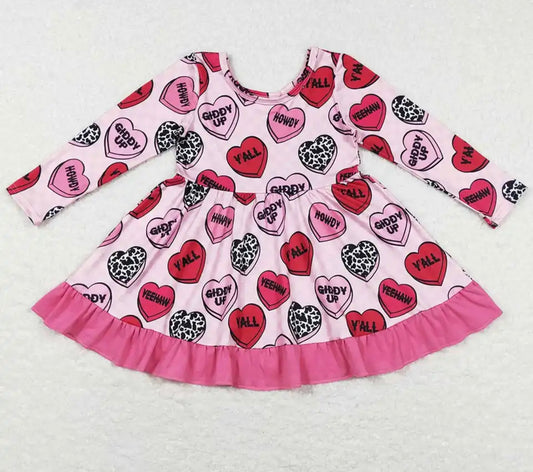 Pink Western Conversation Hearts Dress