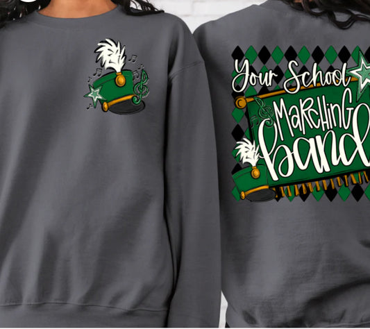 Color Customizable School Marching Band Shirt/Long Sleeve/Crewneck/Hoodie