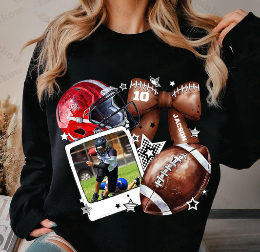Customizable Photo Football Shirt/Long Sleeve/Crewneck/Hoodie