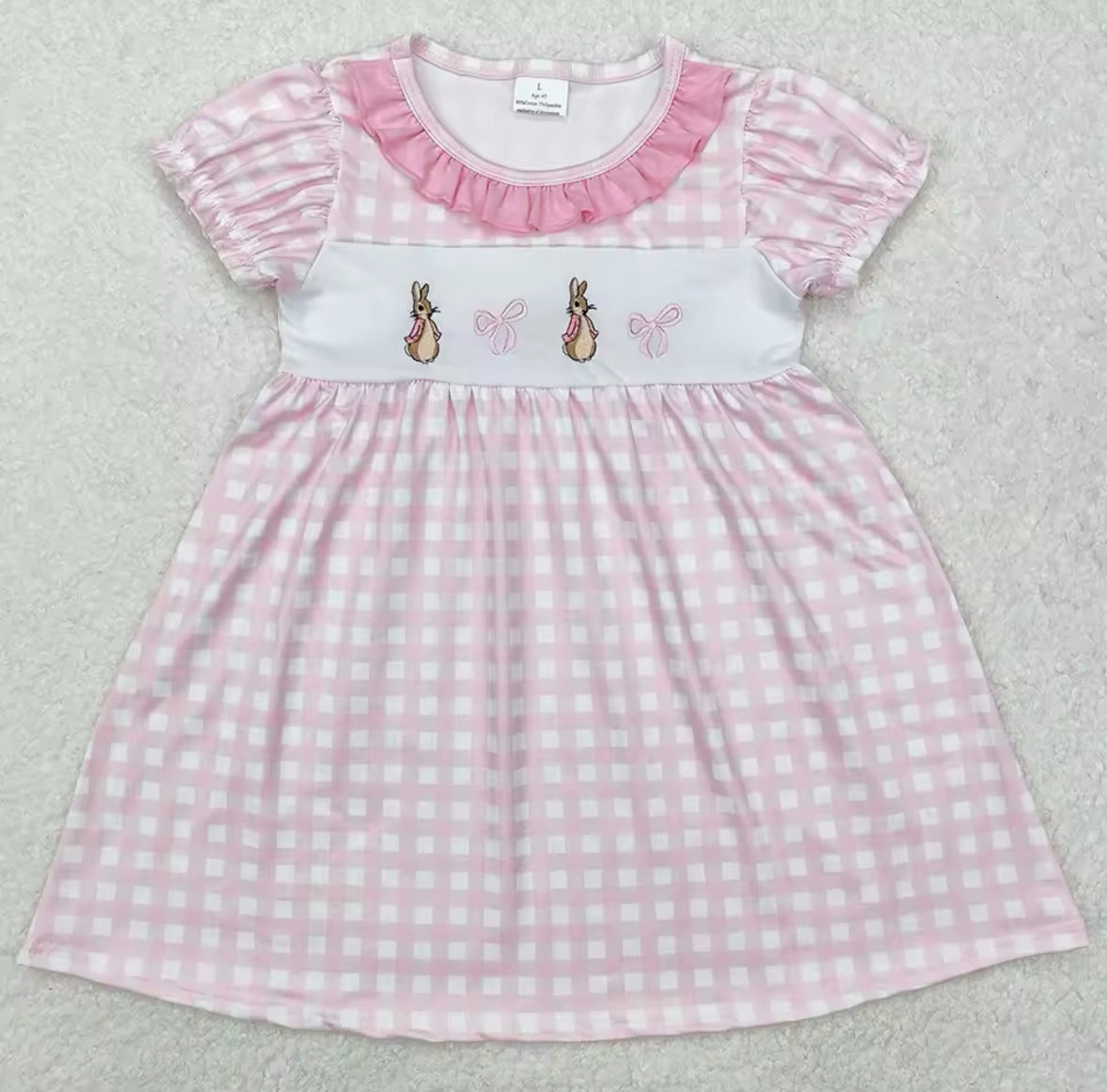 Pink Gingham Bunny Dress