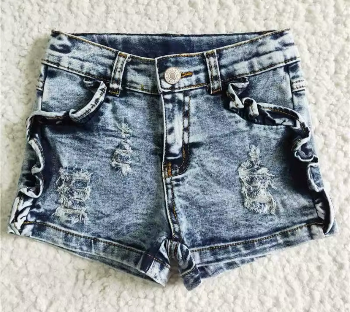 Acid Wash Denim Shorts