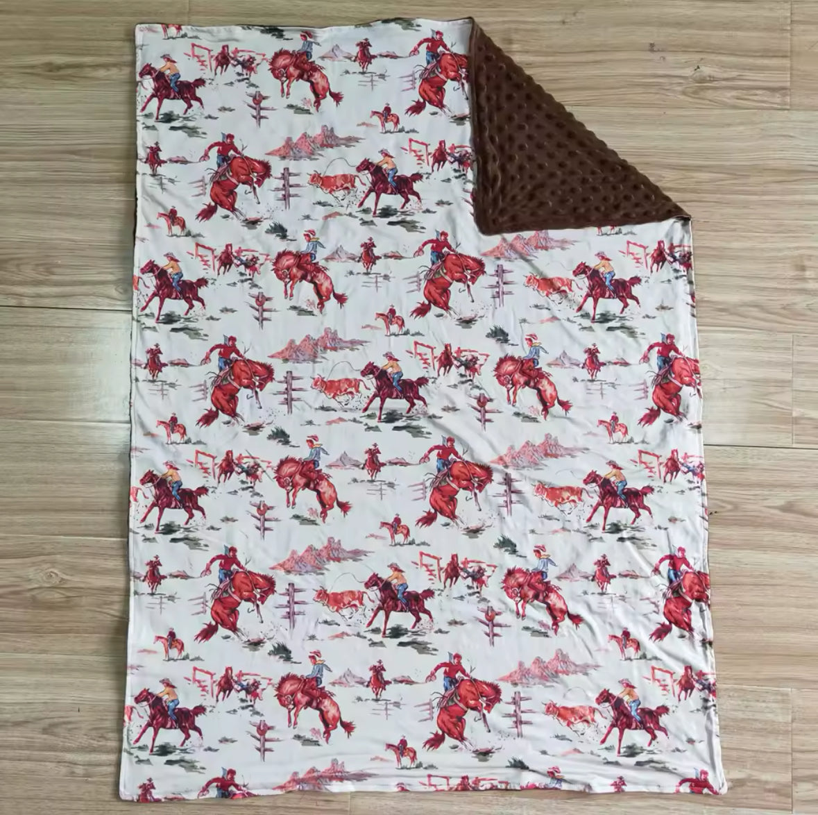 Wild West Minky-Back Blanket 29x43”