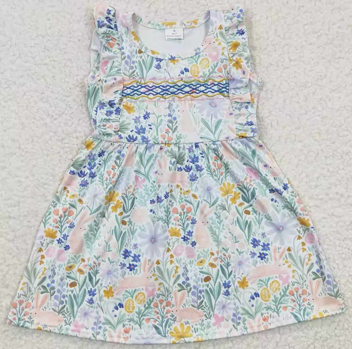 Braided Embroidered Easter Floral Dress