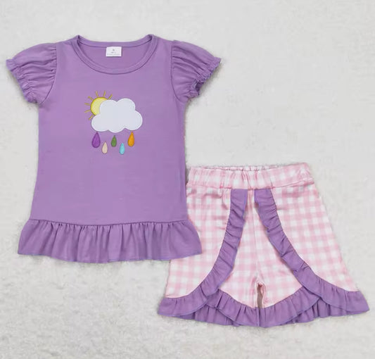 Purple Rain Cloud Short Set