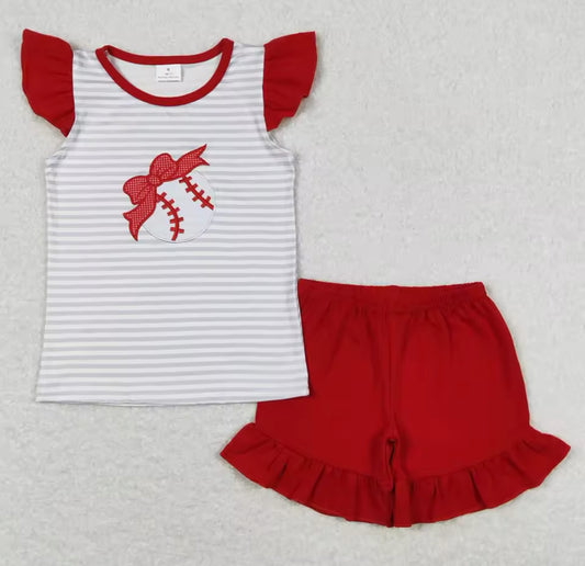 Baseball Bow Short Set