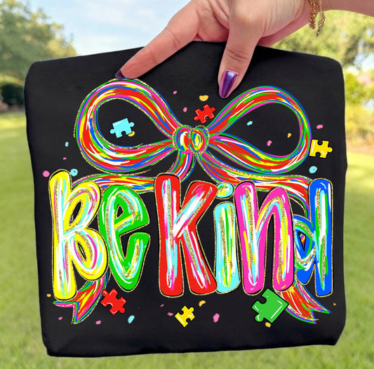 Be Kind Autism Bow Onesie/Shirt/Long Sleeve/Crewneck/Hoodie