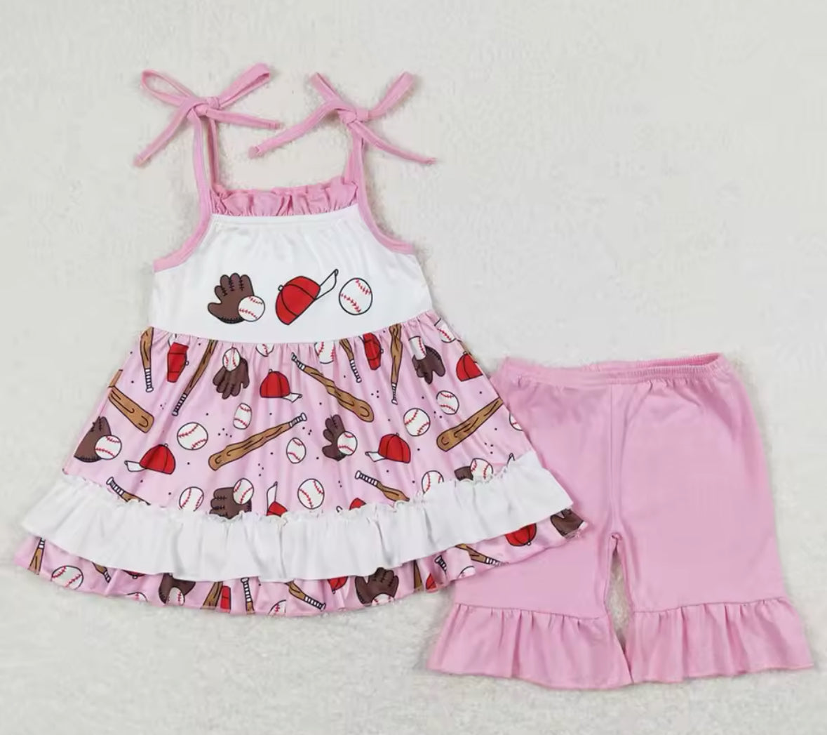 Pink Baseball Short Set