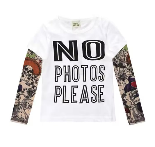 No Photos Please Tattoo Sleeve Shirt