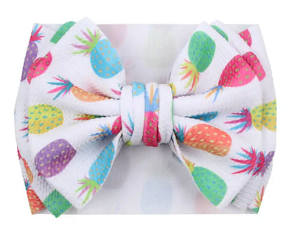 Colorful Pineapple 7” Bow Head-wrap Sayre Design Co.
