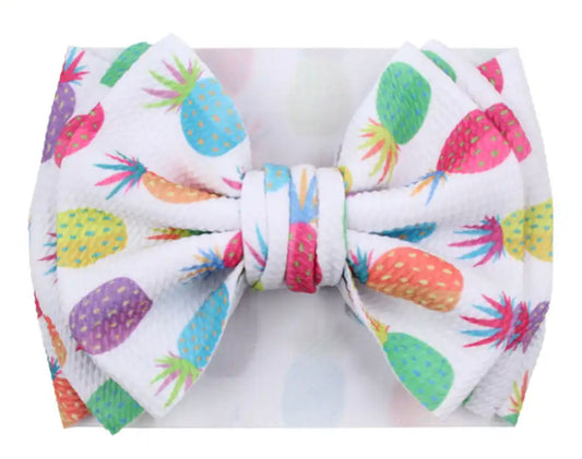 Colorful Pineapple 7” Bow Head-wrap Sayre Design Co.