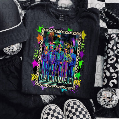 Neon Splatter Checker Landman Tee