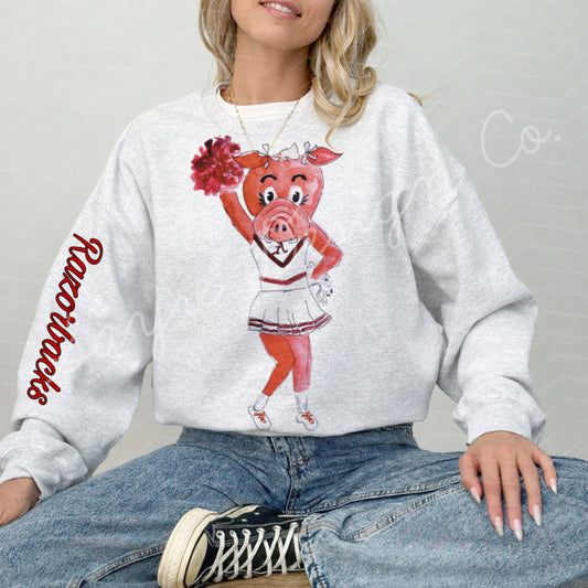 Arkansas Razorbacks Watercolor Cheer Shirt/Sweatshirt