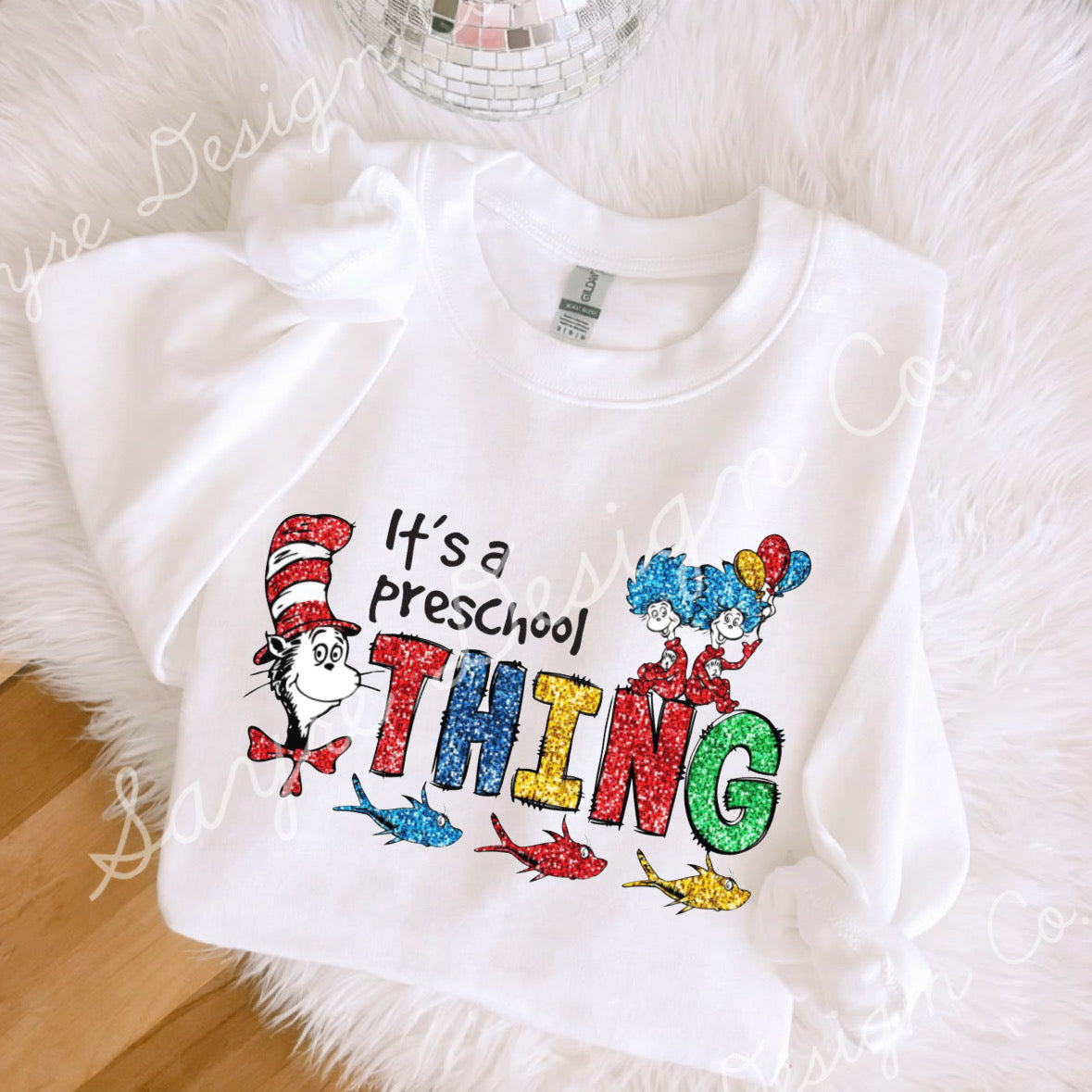 Faux Glitter Pre-School Thing Onesie/Shirt/Long Sleeve/Crewneck