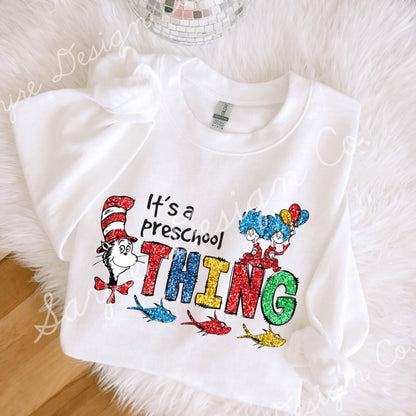 Faux Glitter Pre-School Thing Onesie/Shirt/Long Sleeve/Crewneck