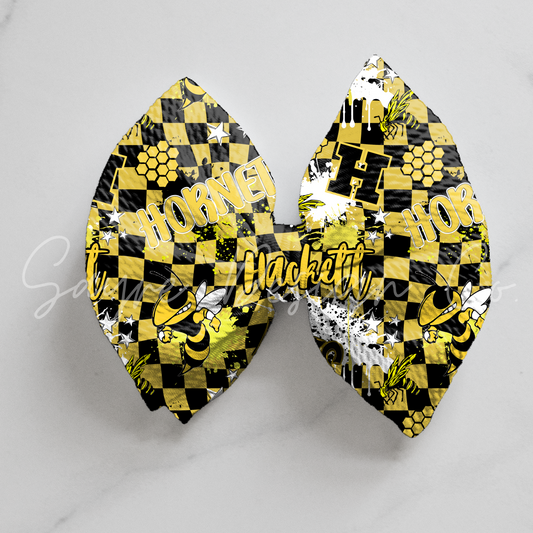 Hackett Hornets Checkered Bows