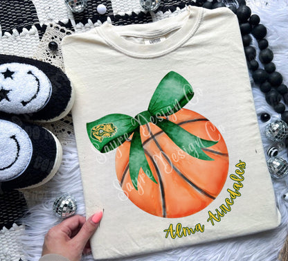 Customizable Basketball Coquette Bow Shirt/Long Sleeve/Crewneck/Hoodie