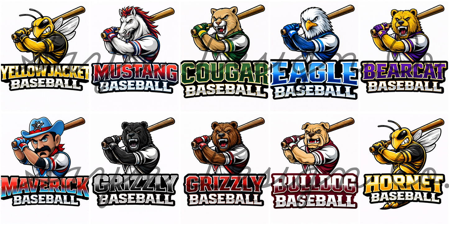 Customizable Mascot Baseball Batter Shirt/Long Sleeve/Crewneck/Hoodie