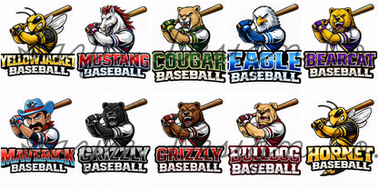 Customizable Mascot Baseball Batter Shirt/Long Sleeve/Crewneck/Hoodie