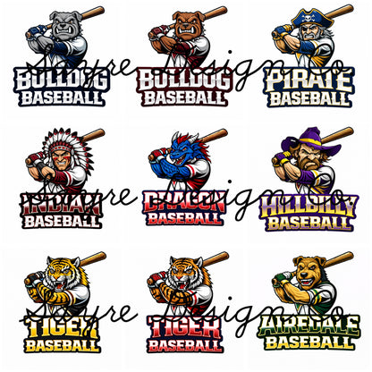Customizable Mascot Baseball Batter Shirt/Long Sleeve/Crewneck/Hoodie