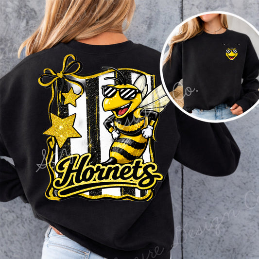 Hackett Hornets Coquette Mascot GLITTER DTF Shirt/Long Sleeve/Crewneck