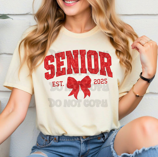 Color Customizable Senior Varsity Bow Tee/Sweatshirt/Hoodie