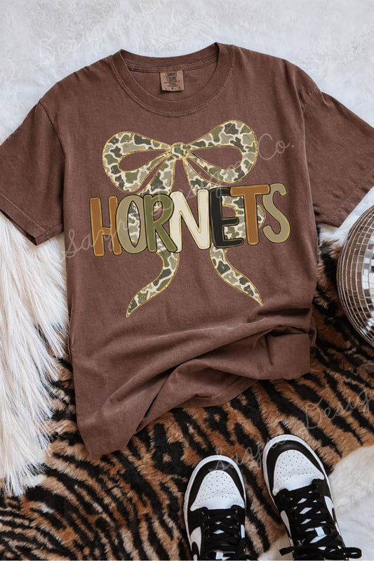 Hornets Duck Camo Bow Team Shirt/Long Sleeve/Crewneck/Hoodie
