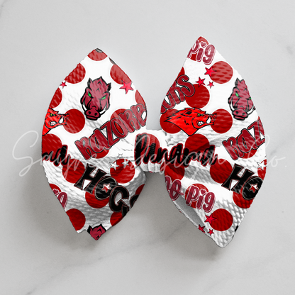 Panama Razorbacks Polka Dot Bows