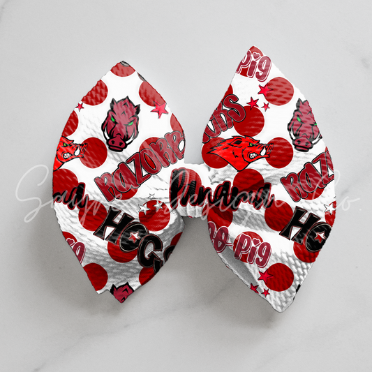 Panama Razorbacks Polka Dot Bows