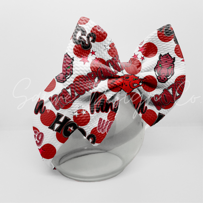 Panama Razorbacks Polka Dot Bows