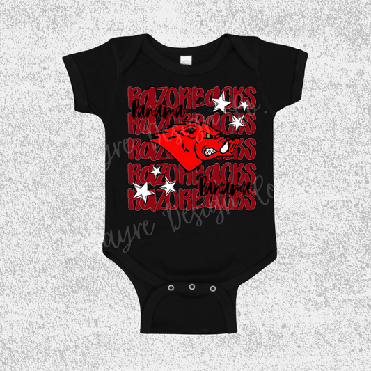 Panama Razorbacks Stacked Onesie