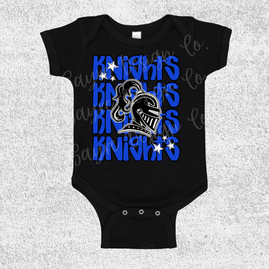 Van Buren King Knights Stacked Onesie