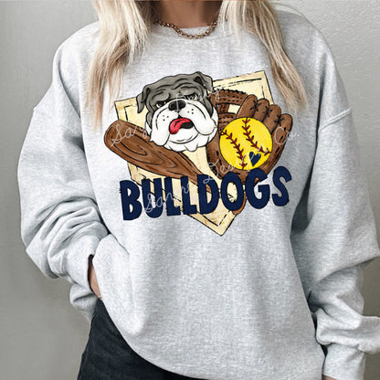Bulldog Base Gray/Navy Shirt/Long Sleeve/Crewneck/Hoodie