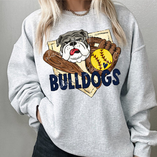 Bulldog Base Gray/Navy Shirt/Long Sleeve/Crewneck/Hoodie