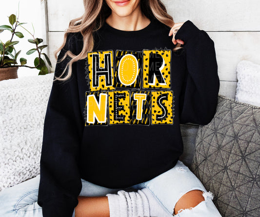 Block Hornets Shirt/Long Sleeve/Crewneck/Hoodie