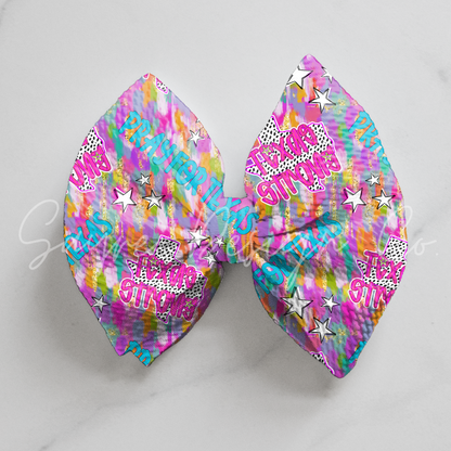 Light Blue/Pink Texas Strong 5” Bow & Tee Youth Fundraiser Set