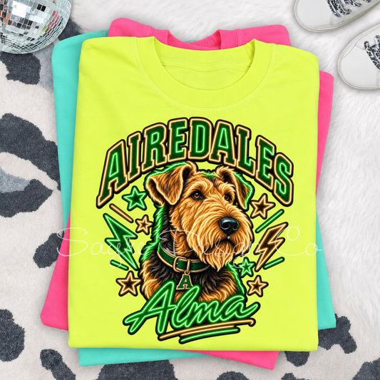 Neon Sign Airedales Tee/Crewneck