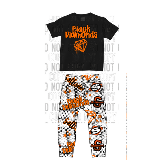 Sallisaw Black Diamonds Jogger Set 0/3M-14/16