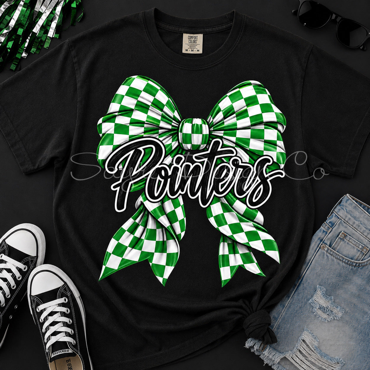 Customizable Checker Bow Team Shirt/Long Sleeve/Crewneck/Hoodie