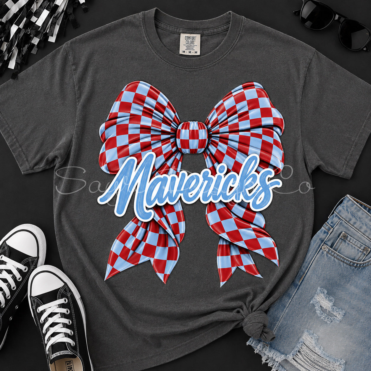 Customizable Checker Bow Team Shirt/Long Sleeve/Crewneck/Hoodie