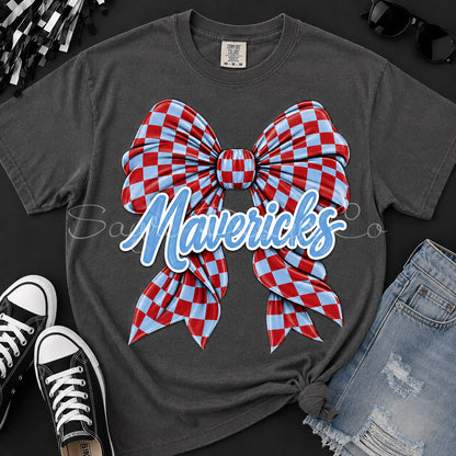 Customizable Checker Bow Team Shirt/Long Sleeve/Crewneck/Hoodie