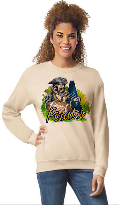 Cedarville Pirates Painted Football/Cheer Shirt/Sweatshirt- Adult