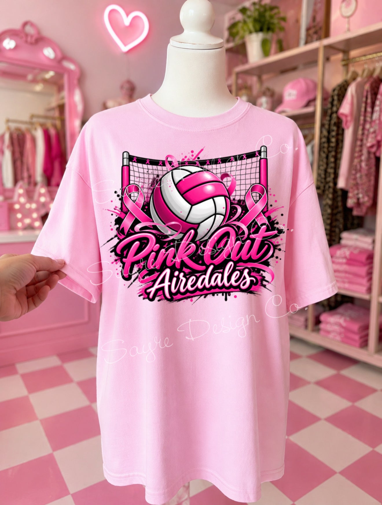 Customizable Volleyball Pink Out Tee/Crewneck Sweatshirt