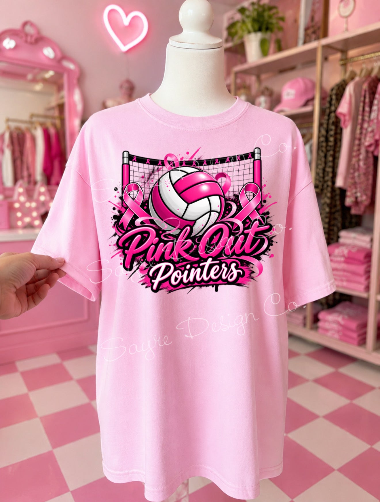 Customizable Volleyball Pink Out Tee/Crewneck Sweatshirt