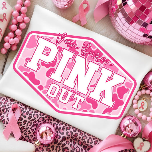 Customizable Camo Badge Pink Out Tee/Crewneck Sweatshirt