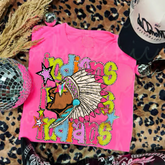 Neon Preppy Indians Shirt/Long Sleeve/Crewneck/Hoodie