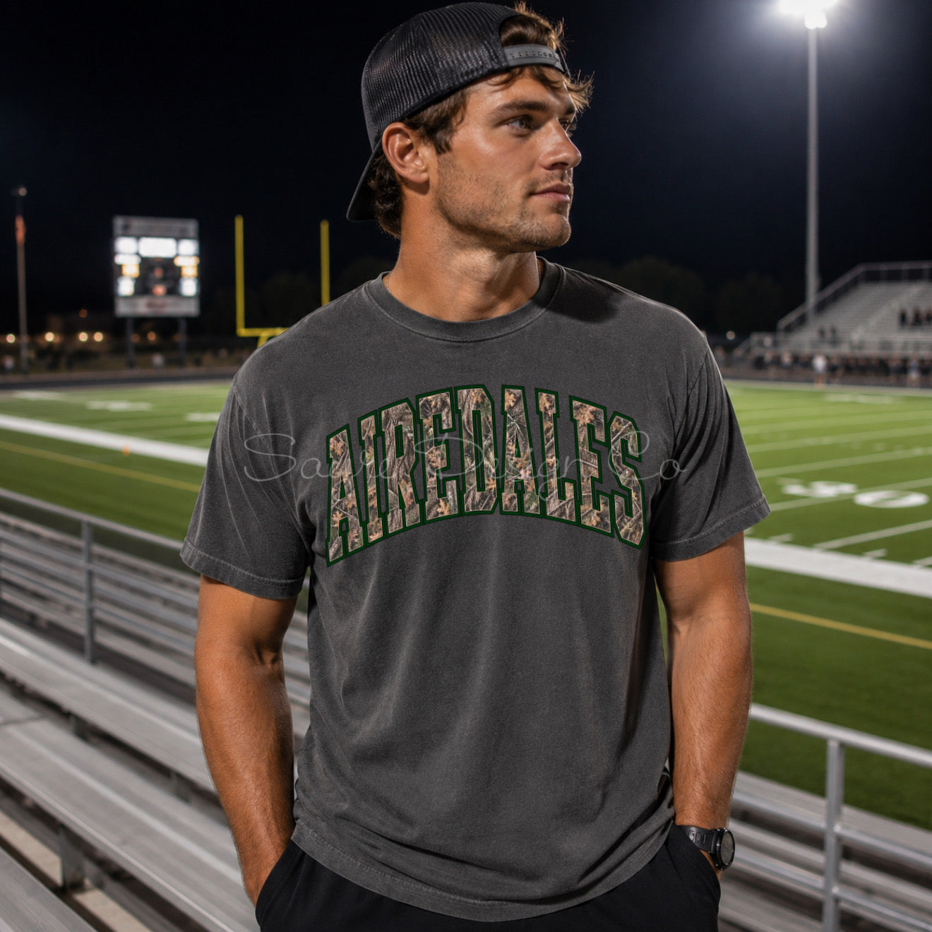 Customizable Woodland Camo Varsity Team Shirt/Long Sleeve/Crewneck/Hoodie